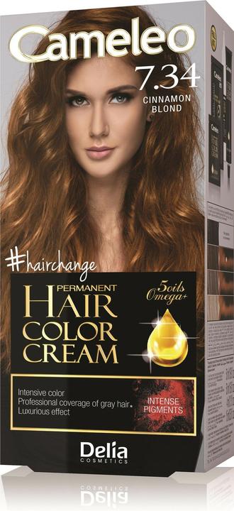 Produktbild Delia Cosmetics Cameleo HCC Permanent Omega+ Farbe Nr. 7.34 Zimtblond 1op. (7.34 Cinnamon Blonde)