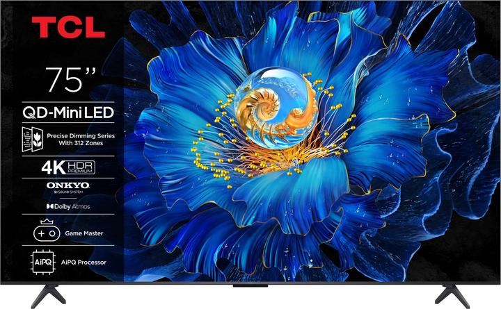 Immagine prodotto TCL Serie C6KS Smart TV QD-MiniLED 4K 75" 75C6KS, audio Onkyo 2.1, Dolby Vision & Atmos, Google TV (75", Mini-LED, 4K, 2025)