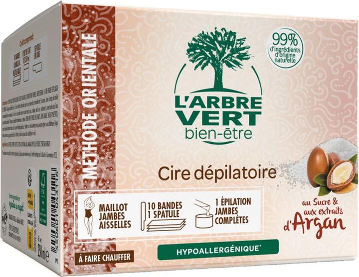 L'arbre vert Öko Enthaarungswachs mit Argan-Extrakten (250 ml, 1 x, 500 g)