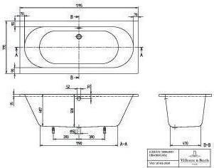 Produktbild Villeroy & Boch V&B Whirlpoolsystem O.NOVO m BW R-eck 1800x850mm Tech. Pos 1 we (200 l, 180 cm, 85 cm)