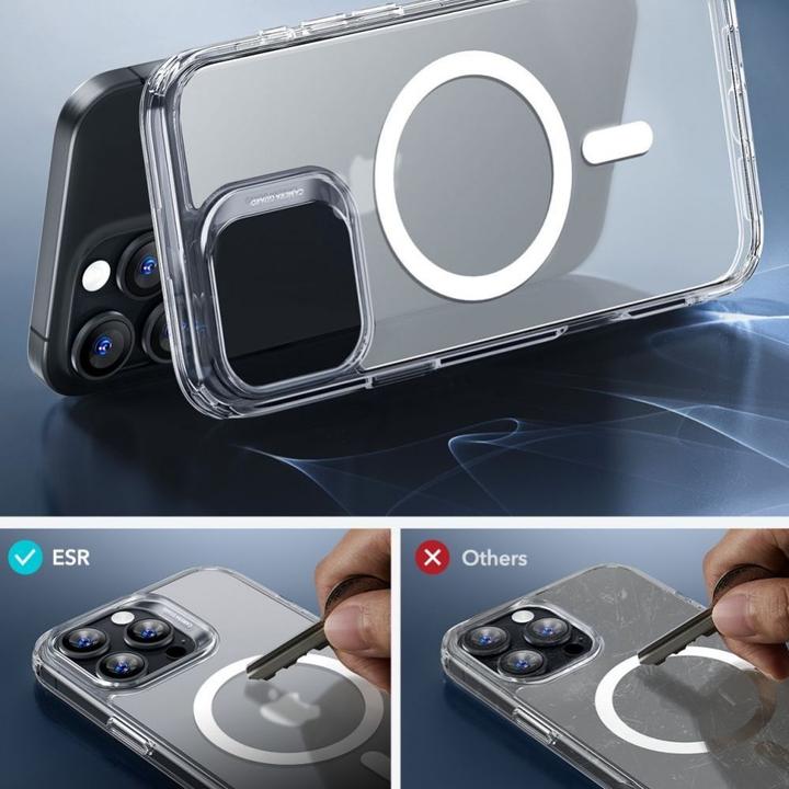 Produktbild ESR Classic Hybrid Halolock MagSafe Case + Tempered Glass for iPhone 16 Pro - Semi-Transparent (Apple iPhone 16 Pro)