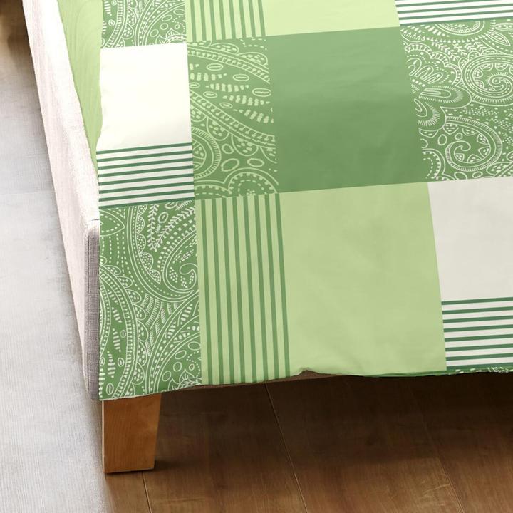 Produktbild Dormisette Feinbiber Bettwäsche Ystad grün (Bettwäsche Set, 135x200 cm + 80x80 cm)