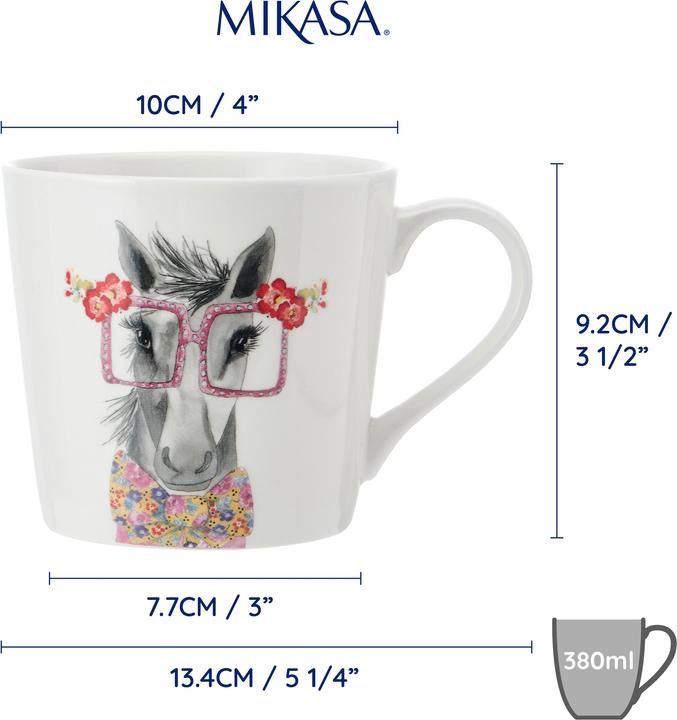 Immagine prodotto Mikasa Tazza in porcellana con stampa di cavalli Tipperleyhill, 380ml (327 ml, 1 x)