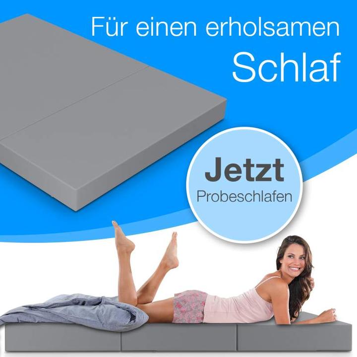Produktbild Bestschlaf Klappmatratze, 3-teilige Faltmatratze, Reisebett, Gästematratze (140 x 195 cm, Schaumstoffkern)
