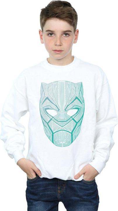 Actual product image Boys Black Panther Tribal Mask Sweatshirt (128)
