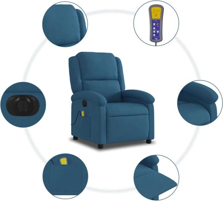 Immagine prodotto VidaXL Sedia da massaggio elettrica in velluto
