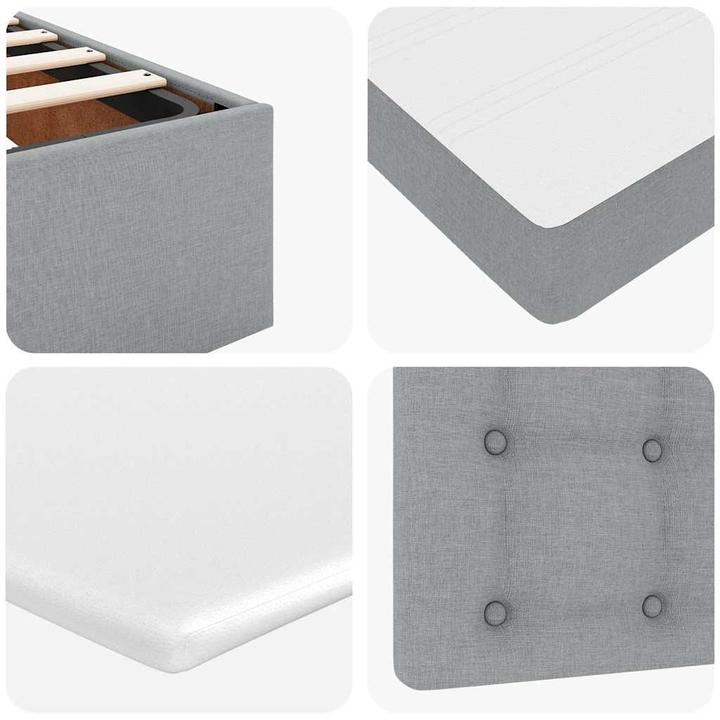 Image du produit VidaXL Lit Ottoman avec matelas Gris clair 100x200 cm Tissu (100 x 200 cm)