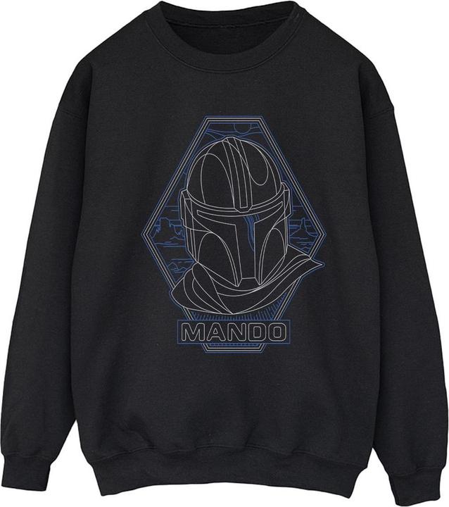 Actual product image Star Wars Womens/Ladies The Mandalorian Outline Helm Diamond Sweatshirt (XL)