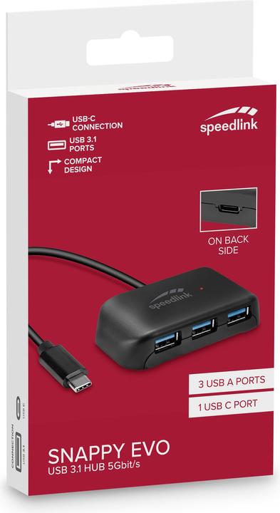 Produktbild Speedlink SNAPPY EVO - USB-C Hub (USB-C, 4 Ports)