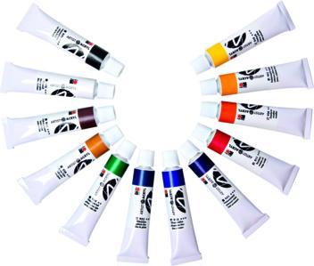Produktbild Marabu Artist Acryl assortment (Violett, Weiss, Braun, Rot, Gold, Schwarz, Blau, Dunkelblau, Hellgrün, Gelb, Grün, Kupfer, Orange, 12 ml)