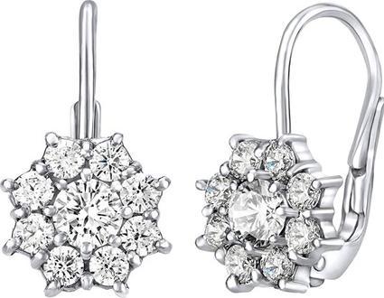Produktbild Silvego Floral silver earrings with zircons Swarovski SILVEGO31572W