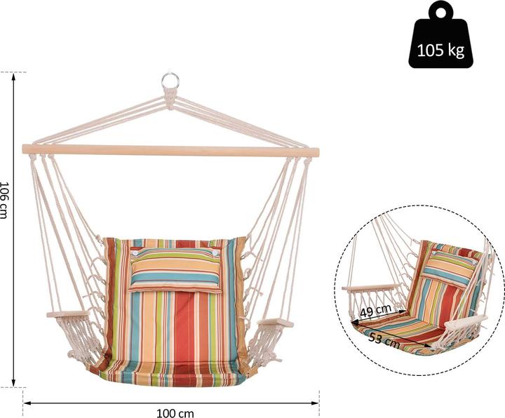 Actual product image Outsunny Hanging chair with pillow (105 kg)