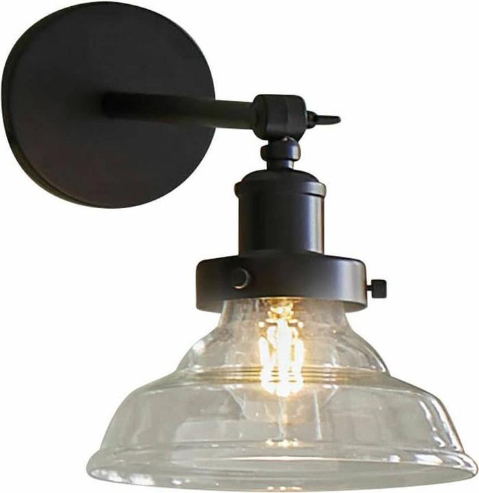 Actual product image Loberon Wall lamp Manel black/clear (E27)
