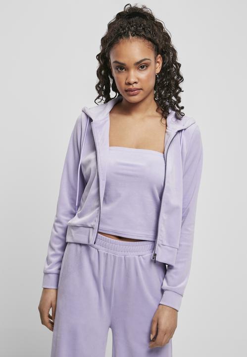 Actual product image Urban Classics Ladies Short Velvet Zip Hoody (XL)