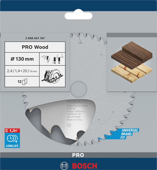 Immagine prodotto Bosch Professional Zubehör Lama circolare per legno PRO, 130 x 2,4 x 20 mm