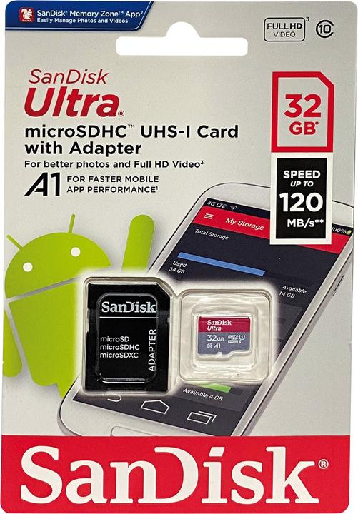 Productafbeelding SanDisk Ultra (32 GB, microSDHC, U1, UHS-I)