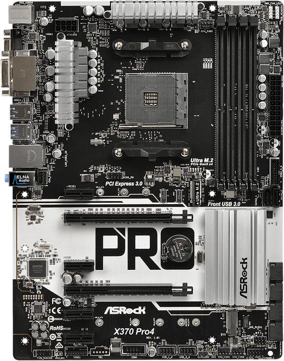 Productafbeelding AsRock X370 Pro4 (AM4, AMD X370, ATX)
