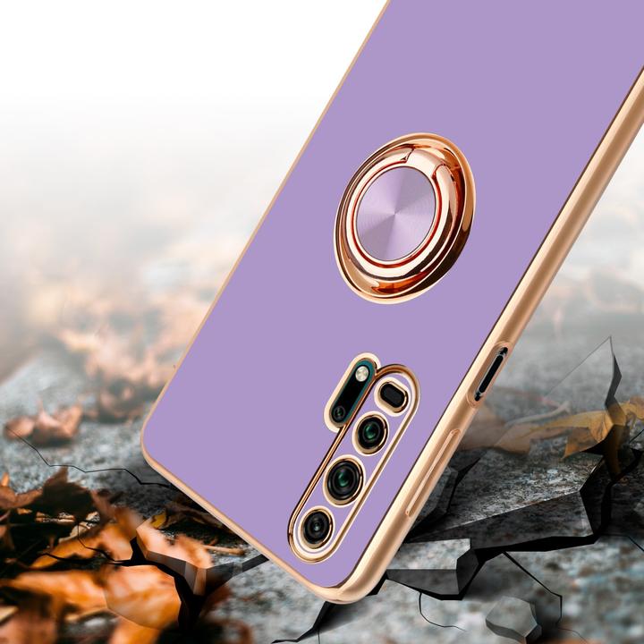Productafbeelding Cadorabo Hoesje voor Honor 20 PRO in TPU met camerabescherming en ring LM089 Style (Honor 20 Pro)