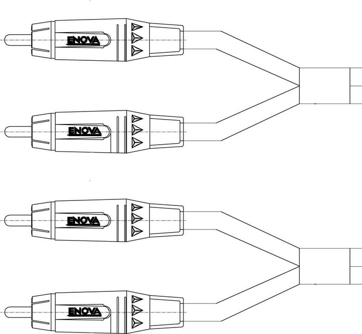 Actual product image Enova Cinch cable RCA, red/black, 3m, stereo (3 m)