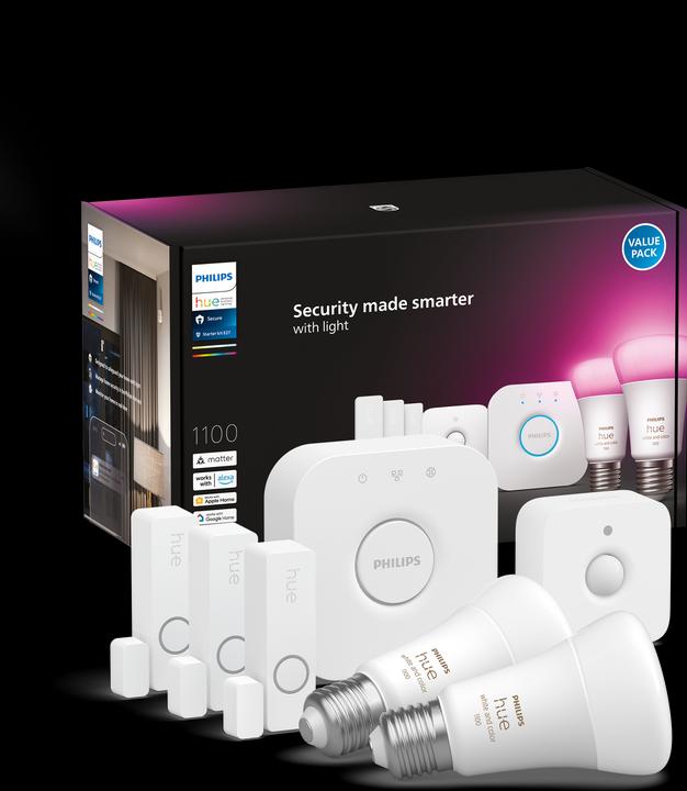 Actual product image Philips Hue Secure Sensors Bundle (1100 lm, E27)