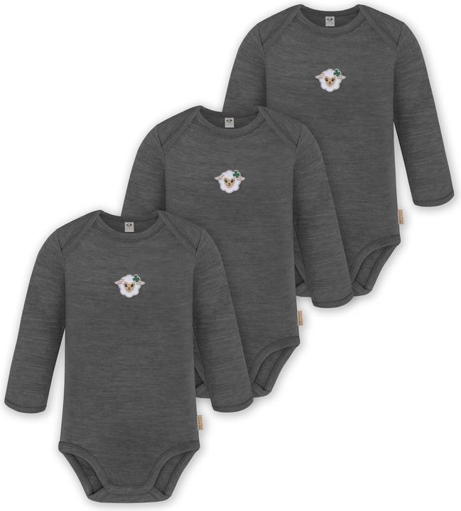 Normani 3er Pack Baby Merino Body Langarm „Auckland" - 9371