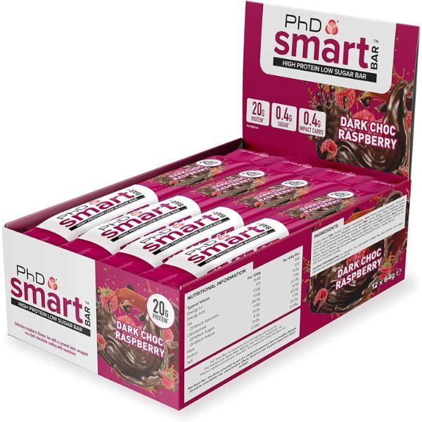 Actual product image PhD Nutrition Smart bar (Raspberry, Black chocolate, 12 pcs., 768 g)