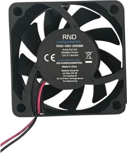 RND Components Brushless axial fan DC 60x60x15mm 12V 21.6m³/h IP44 (60 mm)