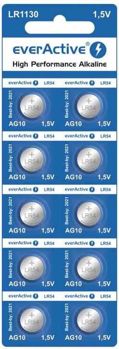 Produktbild Everactive LR1130 (LR54) - 10 Knopfzellen (10 Stk., AG10, 65 mAh)