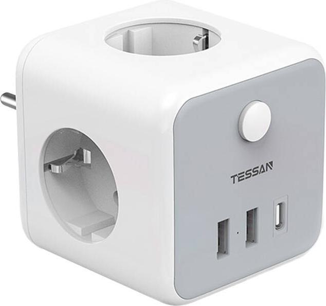Tessan Wall Socket TS-301-DE-C (USB, CEE 7/4, 6 x)