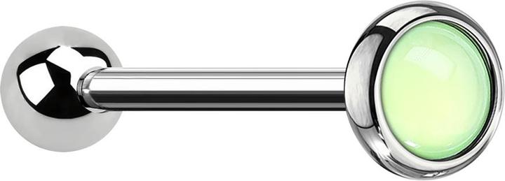 Image du produit Star Piercing Micro Barbell silber mit Epoxidstein grün (Acier chirurgical 316L, sans laiton)