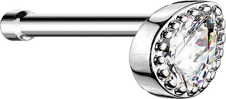 Produktbild Star Piercing Nasenstecker gerade silber Kristalltropfen silber (Chirurgenstahl 316L, Messing)