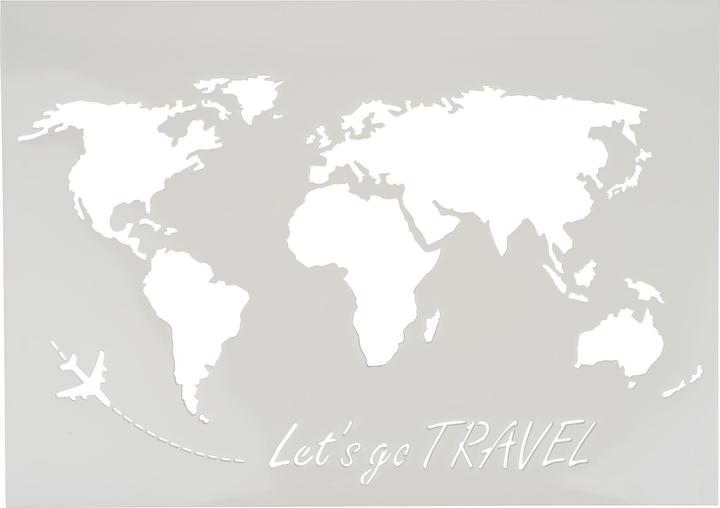 Image du produit VBS Pochoir "Carte du monde lets go travel", A3