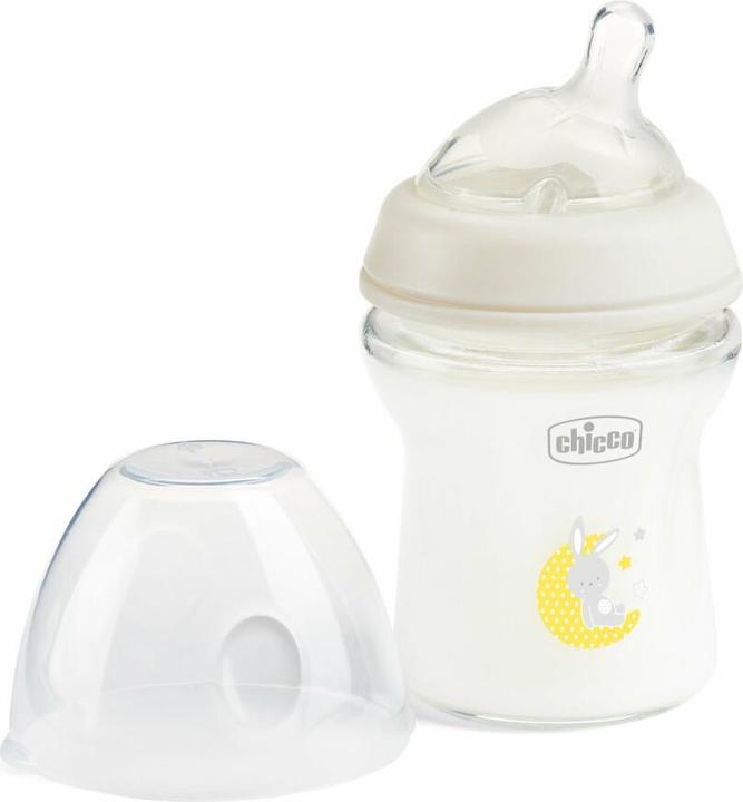 Image du produit Chicco biberon NATURAL FEELING verre tétine silicone débit lent UNI 0m+ (150 ml)