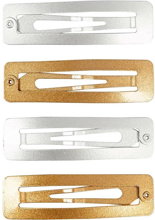 Produktbild Creativ Company Haarclip Gold/Silber 5.8 x 1.6 cm, 4 Stück (4 Stk.)