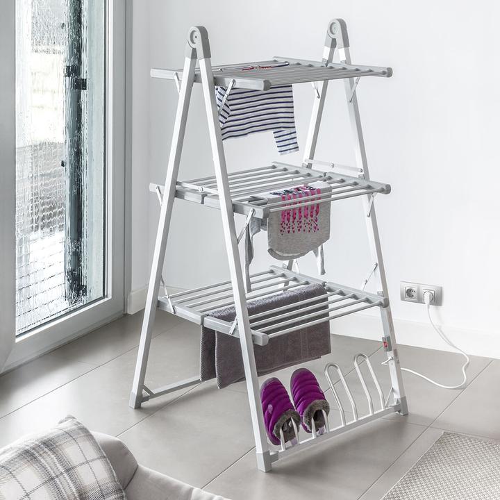 Actual product image InnovaGoods Folding electric clothes horse Verayer 30 poles