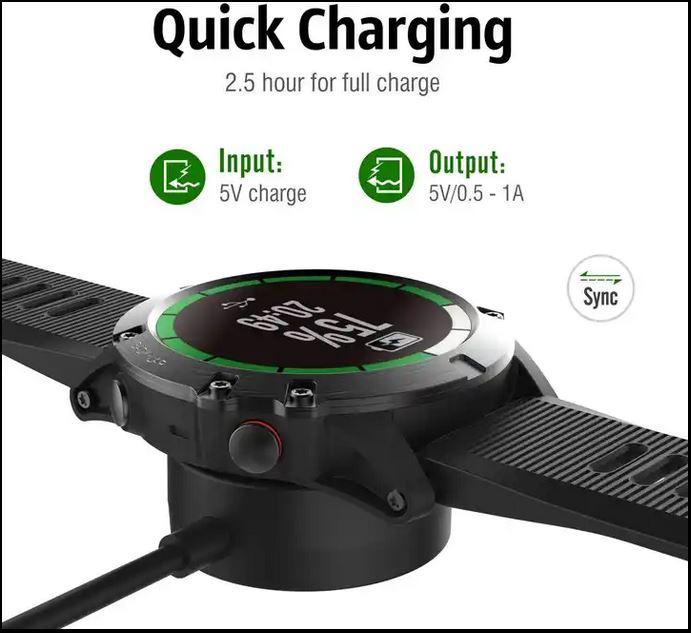 Produktbild PhoneLook Ladekabel für Garmin Smartwatches USB-Kabel 1M für Forerunner, Fenix, Vivosport, Approach u.a.