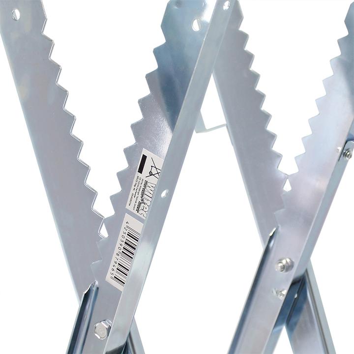 Actual product image Wiltec Folding sawhorse 4 log holders galvanised Timber sawhorse Sawing aid Toothing (80 cm, 84 cm)