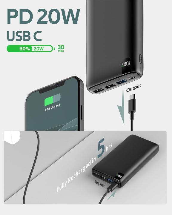 Immagine prodotto A Addtop Power Bank (26.80 mAh, 20 W)