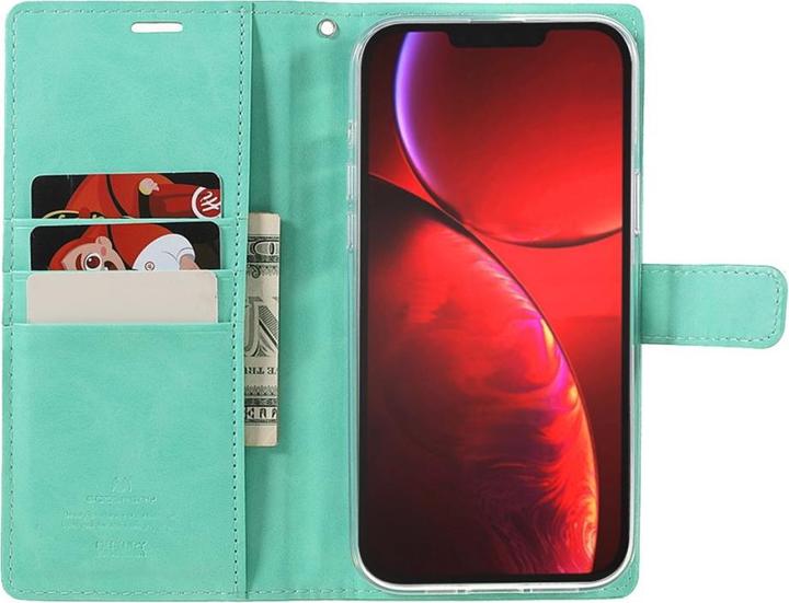 Produktbild iPhone 13 Pro Max - Blue Moon Etui Hülle Karten türkis (Apple iPhone 13 Pro Max)