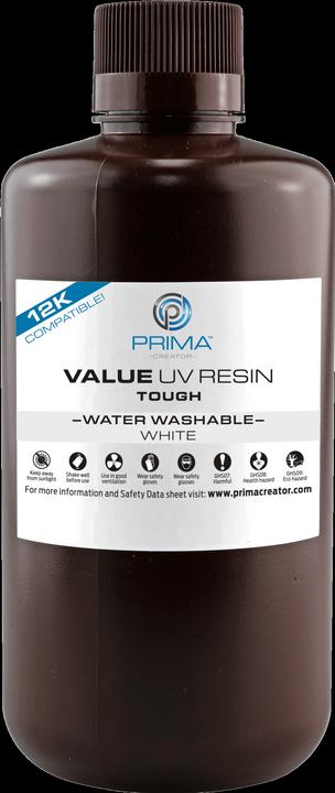 Image du produit Prima Creator Value Tough (ABS Like) Résine UV lavable à l'eau (Blanc, 1000 g)
