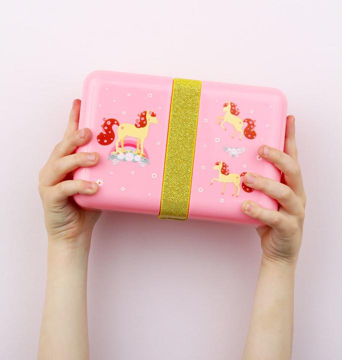 Produktbild A Little Lovely Company Lunchbox Horse SBLHPI11 rosa 18x6x12cm