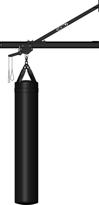 Image du produit Nobu Athletics Support mural Pro Support pour sac de boxe avec rail de rangement
