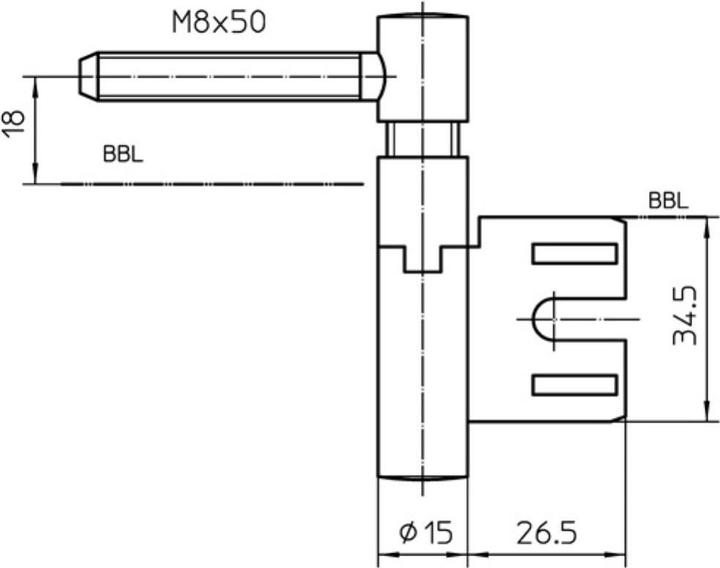 Actual product image Simonswerk Mortice hinge rising V 8550 rising nickel-plated 40 kg DIN left wooden doors