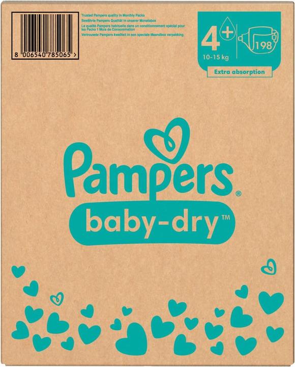 Produktbild Pampers Baby-Dry (Gr. 4+, Monatsbox, 198 Stück)