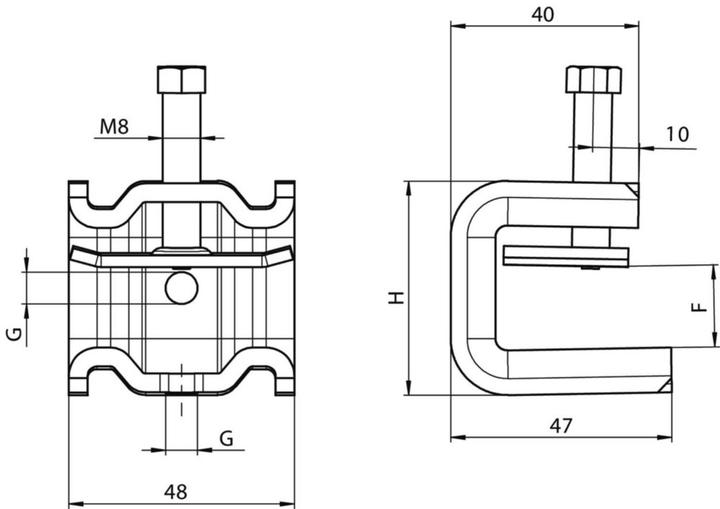 Produktbild OBO Bettermann BETTERMA SSP 6-21 M6 FT Trägerklammer schwere Ausführung 6-21mm, SSP621M6FT (0.03 m)