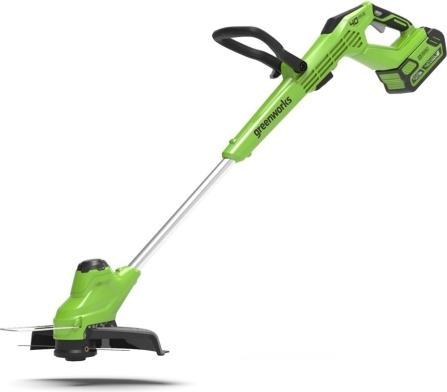 Actual product image Greenworks G40LTK2, Trimmer, 40V, Frontmonteret, m/2x2Ah batteri og universal loader