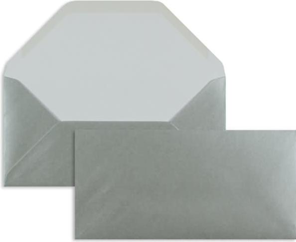 Produktbild Blanke Briefumschläge DINlang 100g/qm gummiert VE=100 Stück silber (110 x 220 mm, 100 x)