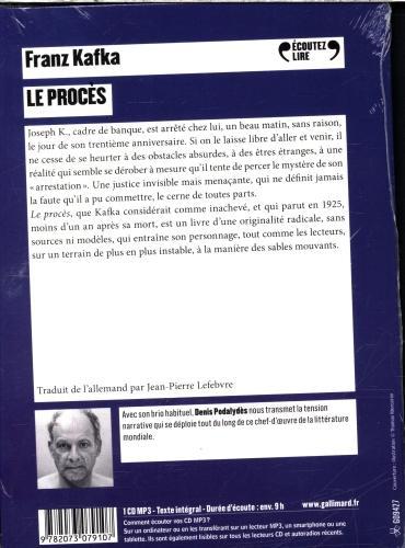 Image du produit Le procès MP3 (Kafka Franz, Français)