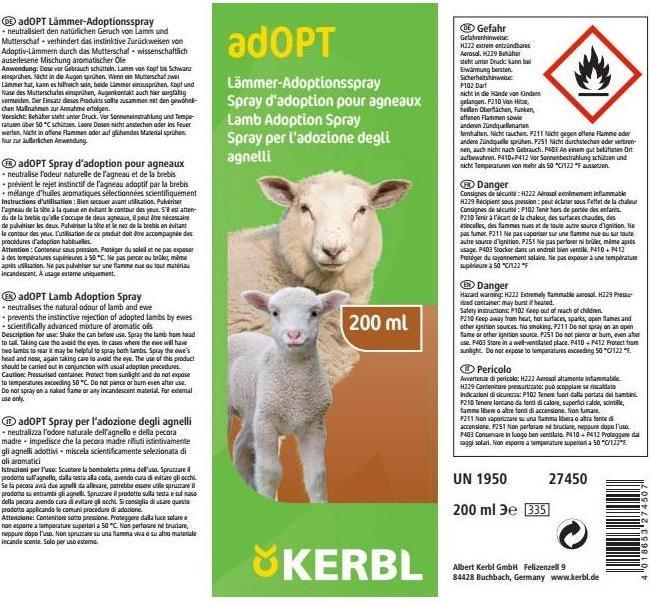 Actual product image Kerbl Lambs Adoption Spray 200ml