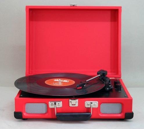 Actual product image Soundmaster PL580RO - Suitcase model platenspeler - Rood (Semi-automatic)